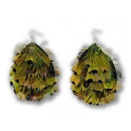 boucles d'oreille - plumes irisée