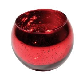 Bougeoir boule métal Rouge