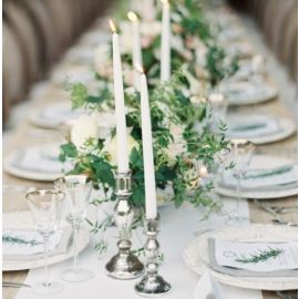 Bougie chandelier mariage Blanc Nacré