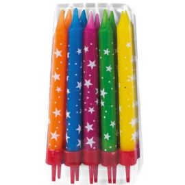 Bougie étoile - multicolore - lot de 10