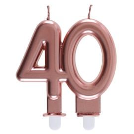 Bougie anniversaire 40 Ans rose gold