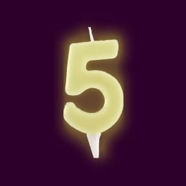 Bougie anniversaire Chiffre 5 Phosphorescente
