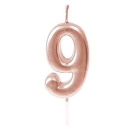 Bougie anniversaire Chiffre 9 Rose gold 