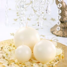 Bougie mariage boule Ivoire 6cm