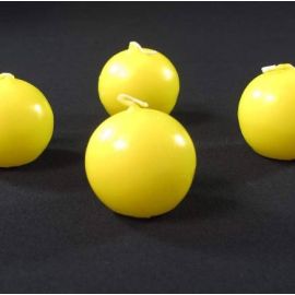 Bougie mariage boule Jaune 6cm