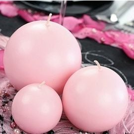 Bougie boule sphere Rose 6cm