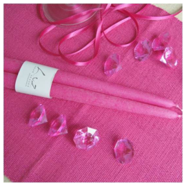 Bougie chandelier mariage Fuchsia