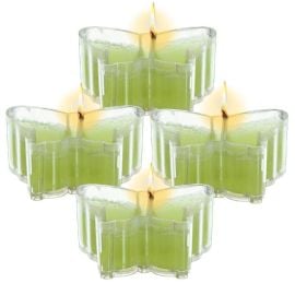 Bougie mariage chauffe plat Papillon Vert anis