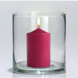 Bougie cylindrique Fuchsia 10cm
