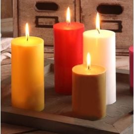 Bougie cylindrique Jaune 10cm