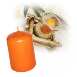 Bougie cylindrique Orange 10cm 