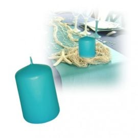 Bougie cylindrique Turquoise 10cm