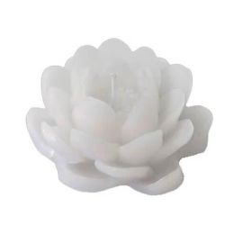 Bougie déco forme lotus Blanc