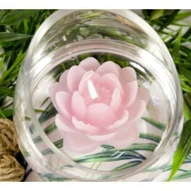 Bougie déco forme lotus Rose