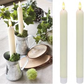 Set de 2 Bougies flambeaux LED 