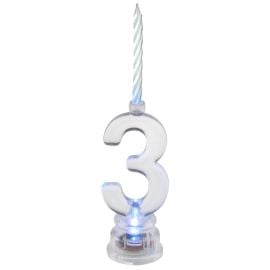 Bougie LED Anniversaire Chiffre 3