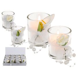 Bougie Mariage Parfumée avec décoration florale