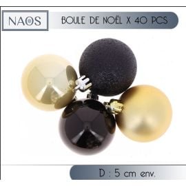 Boule de noel Assorties Noir et Or