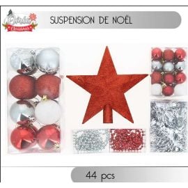 Boule de noel Assorties Rouge et Argent