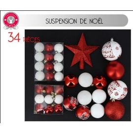 Boule de noel Assorties Rouge et Blanc