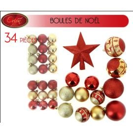 Boule de noel Assorties Rouge et Or