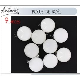 Boule de Noel Blanche pas cher 6 cm