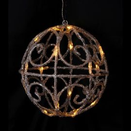 Boule de noel lumineuse acrylique 3D Blanc Chaud