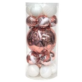 Boule de Noel Rose Gold et Blanc Joyeux Noel