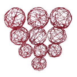 Boule en Métal Rouge x 7 pièces