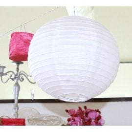 Boule lampion en papier 50cm Blanc