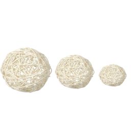 Boule en rotin Blanche x 10				
