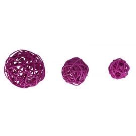 Boule en rotin Fuchsia x 10 pièces