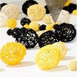 Boule en rotin Jaune 