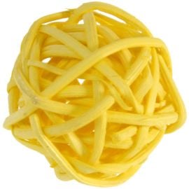 Boule en rotin Jaune 3cm
