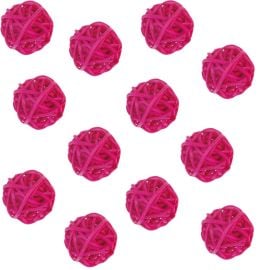 Boule en rotin Fuchsia 3cm 