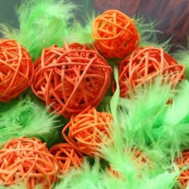 Boule en rotin Orange