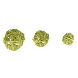 Boule en rotin Vert Anis x 10 pièces