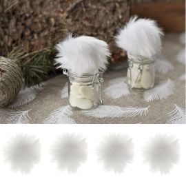 Pompon fourrure Blanc 6cm