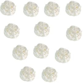 Boule en rotin Blanche 3cm