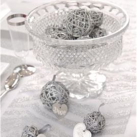 Boule en rotin Argent x 10 pièces
