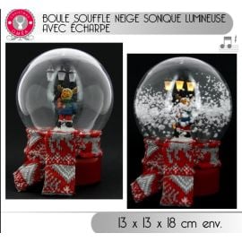 Boule souffle neige sonique lumineuse avec echarpe