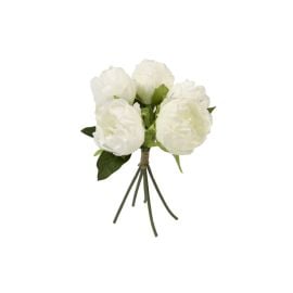 Bouquet de 5 Pivoines Blanche raphia