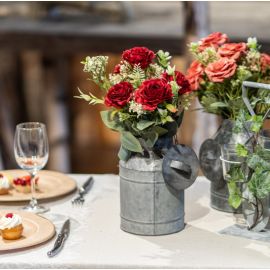 Bouquet de 6 roses rouge avec feuillage