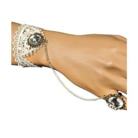 bracelet mitaine - dentelle blanche