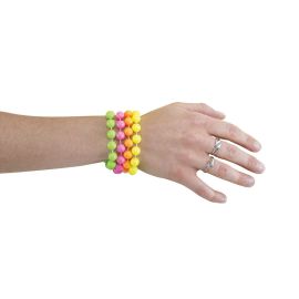 Bracelet perles - fluo - lot de 4 - adulte