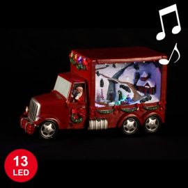 Camion du Père Noel Animé 13 LED Musical