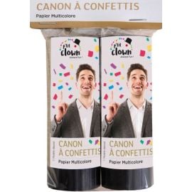 Canon à confettis papier - 11 cm - multicolore - lot de 2