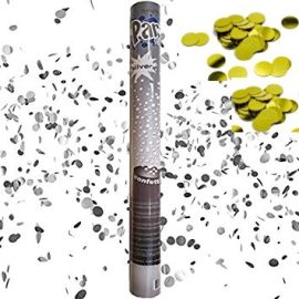 Canon à confettis 60cm Pastille Or et Argent