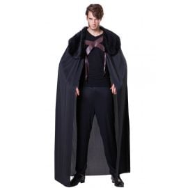 cape noire homme chevalier fourrure 155 cm pas cher