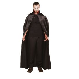 Cape satinée avec col - noir - 140 cm